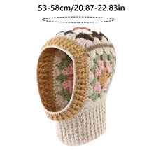 Load image into Gallery viewer, Windproof Crochet Flower Handmade Balaclava Hat Colorful Neck Warm Pullover Hat Ear Protection Knitted Yarn Hat Outdoor

