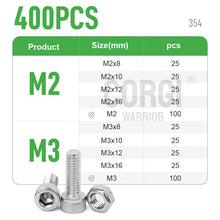 Load image into Gallery viewer, M2 M2.5 M3 M4 M5 M6 Hex Socket Head Cap Set Allen Screw Kit 126 - 1080 DIN912 304 Stainless Steel Screw Nut Bolt Assortment Set
