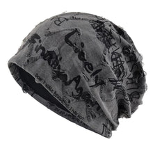 Load image into Gallery viewer, Thin Bonnet Letter Print Beanie Loose Style Wasteland Style Hip Hop Beanies Streetwear Design Vintage Beanie Unisex Wear
