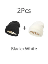 Load image into Gallery viewer, 2Pcs Unisex Satin Lined Beanies Hat for Women&amp;Men Winter 2Layer Ear Protect Warm Hiking Cycling Ski Cap Slouchy Cuffed Balaclava

