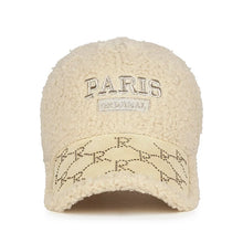 Load image into Gallery viewer, Women's Fleece Baseball Cap Korean Style Curved Brim Hat  Keep Warm and Stylish Cap for Fall and Winter
