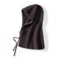 Load image into Gallery viewer, Wool Cashmere Knitted Hood Hat Scarf Elegant Hats Beanies Women Men Winter Neck Warm Balaclava Headgear Caps Unisex 4 New Colors
