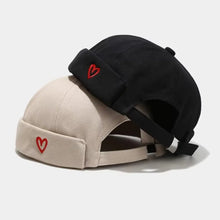 Load image into Gallery viewer, Casual Heart Love Label Docker Cap Cotton Adjustable Brimless Hat Hip Hop Landlord Hat Men and Women
