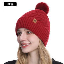 Load image into Gallery viewer, Men's / Women's Outdoor Warm Fleece-lined Knitted Hats Winter Cold-proof Double-layer Stocking Cap One/three-piece Set Skullies
