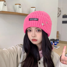 Load image into Gallery viewer, Solid Color Knitted Beanies Keep Warm Anti-cold Female Beanie Caps Hip Hop Outdoor Ladies Casual Cap For Women/Men/Students
