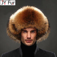 Load image into Gallery viewer, Hot high-end luxury fur hat Men's fox fur hat Lei Feng cap ear cap fur necessary hat Real fur hat 100% Sheepskin top fox hat
