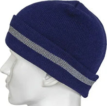 Load image into Gallery viewer, High Visibility Safety Beanie Reflective Knit Ribbed Hats Warm Winter Bonnets for Night Running Hiking Cycling
