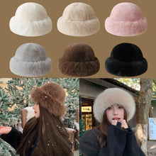 Load image into Gallery viewer, Women's Fluffy Fur Bucket Hat Plush Winter Fisherman Cap Warm Thick Hat for Snowy Days Christmas Gifts
