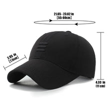 Load image into Gallery viewer, 4 Colors New Fashion Soft Top Baseball Cap Outdoor Sport Casual Cotton Snapback Hats For Men and Women Three Bars Dad Hat Design

