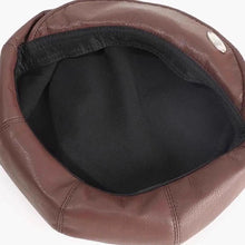 Load image into Gallery viewer, New Cat Ear Newsboy Hat Solid Color Casual Beret Hat PU Leather Personalized Peaked Cap Ladies Women Girls
