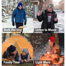 Load image into Gallery viewer, Warm LED Beanie Hat Bluetooth 5.4 Wireless Stereo Headset USB Rechargeable Adjustment 3 Gear Dimming LED Light Warm Music Hat

