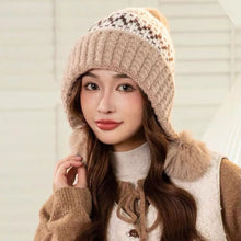 Load image into Gallery viewer, Fashion Warm Women's Knitted Hat Thickened Ear Protection Women's Beanies Coldproof Windproof Bonnet Caps Autumn Winter
