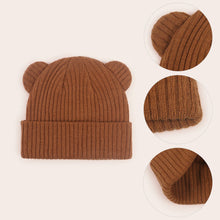 Load image into Gallery viewer, Baby Hat Children's Newborn Knitted Hat cute bear earSolid Color Children's Beanies Boys and Girls Hat Winter Preschool Home Hat
