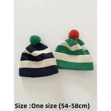 Load image into Gallery viewer, Trendy Autumn Winter Knitted Hat Advanced Stripes Korean Style Ear Protection Hat Versatile Woolen Hat Couple Hat Christmas Gift
