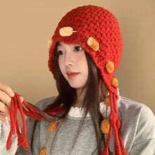 Load image into Gallery viewer, Fashion Bohemian Style Winter Warm Women Knitted Hat Tassel Coldproof Pullover Hat Windproof Ear Protection Hat Women Girls
