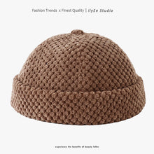Load image into Gallery viewer, New Autumn Winte Solid Color Skull Beanie Cap Hip Hop Thick Warm Docker Sailor Bike Brimless Hats for Women Men Pumpkin Hat
