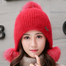 Load image into Gallery viewer, Fashion Thicken Women Winter Hat Ear Protection Cold Windproof Warm Beanie Caps Keep Warm Casual Warm Hat Outdoor
