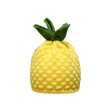 Load image into Gallery viewer, Playful Warm Knitted Fruit Hat Soft Handmade Pineapple Beanie Stretchy Brimless Strawberry Pullover Cap Winter Head Accessory
