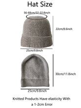 Load image into Gallery viewer, 100%Merino Wool Beanies For Women&amp;Men Winter Warm Soft Solid Knitted Thick Skullies Cap Flipped Heap Pullover Cap Ski Bonnet

