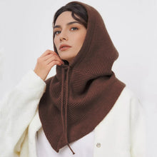 Load image into Gallery viewer, Winter Balaclava Hat Scarf  for Women Knitted Hooded Caps Outdoor Warm One-Piece Neck Collar Beanies Hats for Girls

