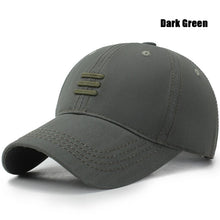 Load image into Gallery viewer, 4 Colors New Fashion Soft Top Baseball Cap Outdoor Sport Casual Cotton Snapback Hats For Men and Women Three Bars Dad Hat Design
