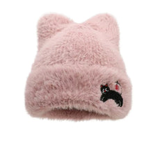 Load image into Gallery viewer, Casual Cute Cat Ear Warm Hat Keep Warm Thickened Wool Knitted Hat Windproof Ear Protection Cap for Women
