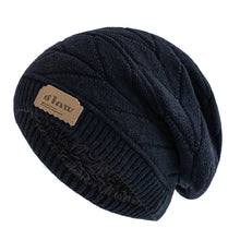 Load image into Gallery viewer, Unisex Beanie Hats For Men Women Outdoor Ski Sports Winter Hat Letter Label Decor Plush Fur Lined Warm Knitted Hat
