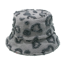 Load image into Gallery viewer, Women's Sherpa Bucket Hat with Heart Pattern Winter Cozy Fisherman Cap Furry Boonie Hat Cute Outdoor Fashion
