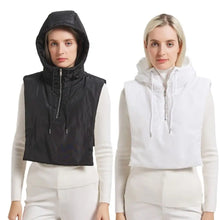 Load image into Gallery viewer, Cotton Thickened Fake Collar Hooded Hat Ultralight Drawstring Scarf Balaclava Hat Zipper Design Fake High Collars
