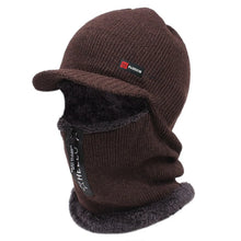 Load image into Gallery viewer, Autumn and winter men's cold resistant and warm woolen hat, cycling knitted hat, neck and ear protection integrated cotton hat
