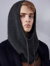 Load image into Gallery viewer, Wool Cashmere Knitted Hood Hat Scarf Elegant Hats Beanies Women Men Winter Neck Warm Balaclava Headgear Caps Unisex 4 New Colors
