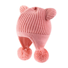 Load image into Gallery viewer, Cute Soft Winter Hat Fleece Lined Warm Fabric Toddler Beanie 2 Cute Ears Warm Fleece Hat Winter Season
