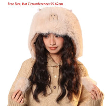 Load image into Gallery viewer, New Warm Hat Fluffy Fur Windproof Ear Protection Hat Warm Coldproof Beanie Hat for Outdoor Cycling Skiing
