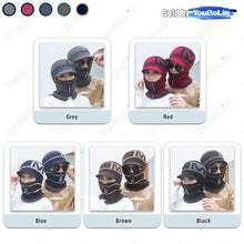 Load image into Gallery viewer, Winter Unsex Crochet M Letter Pattern Knit Thickening Fleece Lined Windproof Skull Hat Cycling Ski Head Neck Face Warm Mask Cap
