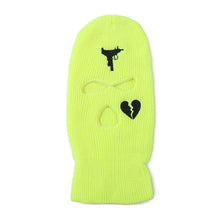 Load image into Gallery viewer, Unisex 3 Hole Winter Knitted Hat Outdoor Sports Full Face Cover Ski Mask Warm Knit Cap Balaclava for Adult Love Heart logo
