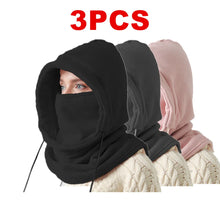 Load image into Gallery viewer, 3PCS Unisex Winter Balaclava Knit Hood Windproof Drawstring Motorcycle Riding Warm Cap Headgear for Cold Weather
