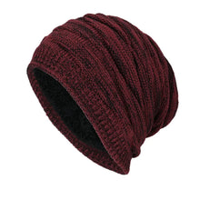 Load image into Gallery viewer, Winter Warm Knitted Woolen Skullies Beanie Hat for Men with Velvet Lining Diamond Pattern
