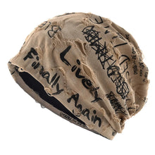 Load image into Gallery viewer, Thin Bonnet Letter Print Beanie Loose Style Wasteland Style Hip Hop Beanies Streetwear Design Vintage Beanie Unisex Wear
