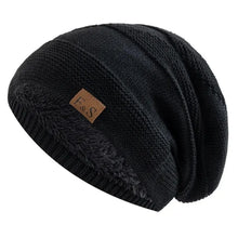 Load image into Gallery viewer, Unisex Fur Lined Winter Beanie Cap Soft Thick Warm Slouchy Hat Windproof Cuffed Design Knitted Hats
