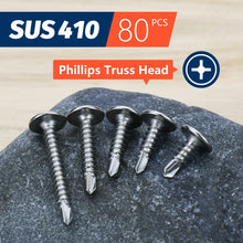 Load image into Gallery viewer, #8 Modified Truss Head Sheet Metal Screws Assortment Kit 410 Stainless Steel Self Tapping Drilling Screws for Metal Plastic Wood
