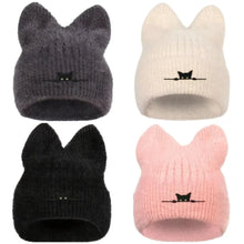 Load image into Gallery viewer, Personality Soft Knitted Cat Ear Beanies Thicken Cute Design Knitted Hat Windproof Warm Thermal Cap Winter Season
