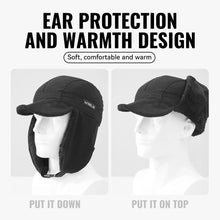 Load image into Gallery viewer, WRELS Winter Trapper Hat Windproof Warm Ear Protection Cycling Hat Cap with Ear Flaps Thick Warmer Motorcycle Hunting Hat
