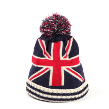 Load image into Gallery viewer, 1pc Winter  Knit Warm Beanie Hat for Men Women British American Flag Printed,suitable for Outdoor Ski Sport Hiking Windproof Cap
