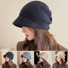 Load image into Gallery viewer, Solid Color Knitted Earflap Hat Yarn Material Warm Design Pullover Hat Minimalist Big Head Circumference Hat For Women Girls
