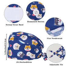 Load image into Gallery viewer, Unisex Cartoon Printing Scrub Cap Adjustable Buckle Print Design Nursing Cap Pure Breathable Soft Lab Scrub Hat Operating Room

