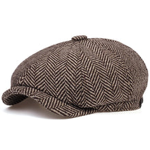 Load image into Gallery viewer, Retro spring and autumn casual wool British octagonal hat men's duck tongue Hat Beret men's autumn and winter women's daily chil
