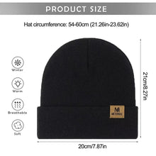 Load image into Gallery viewer, Unisex Autumn Winter Riding Hat Knitted Cuffed Beanie Hats Warm Cycling Cap for Skiing Camping Traveling
