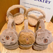 Load image into Gallery viewer, New Capybara Ear Warm Earmuffs Windproof Winter Earflaps Cartoon Soft Ear Cap
