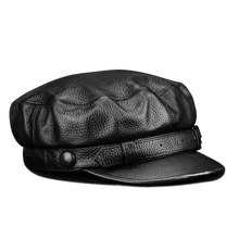 Load image into Gallery viewer, Men Genuine Leather Real Beret Newsboy Hat Baseball Cap Classic Autumn Spring Winter
