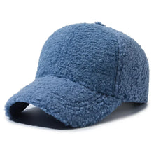 Load image into Gallery viewer, Big Head Solid Artificial Lamb Wool Baseball Cap Women Men Autumn Winter Hats Keep Warm Cap Plush Baseball Caps Outdoor Dad Hat
